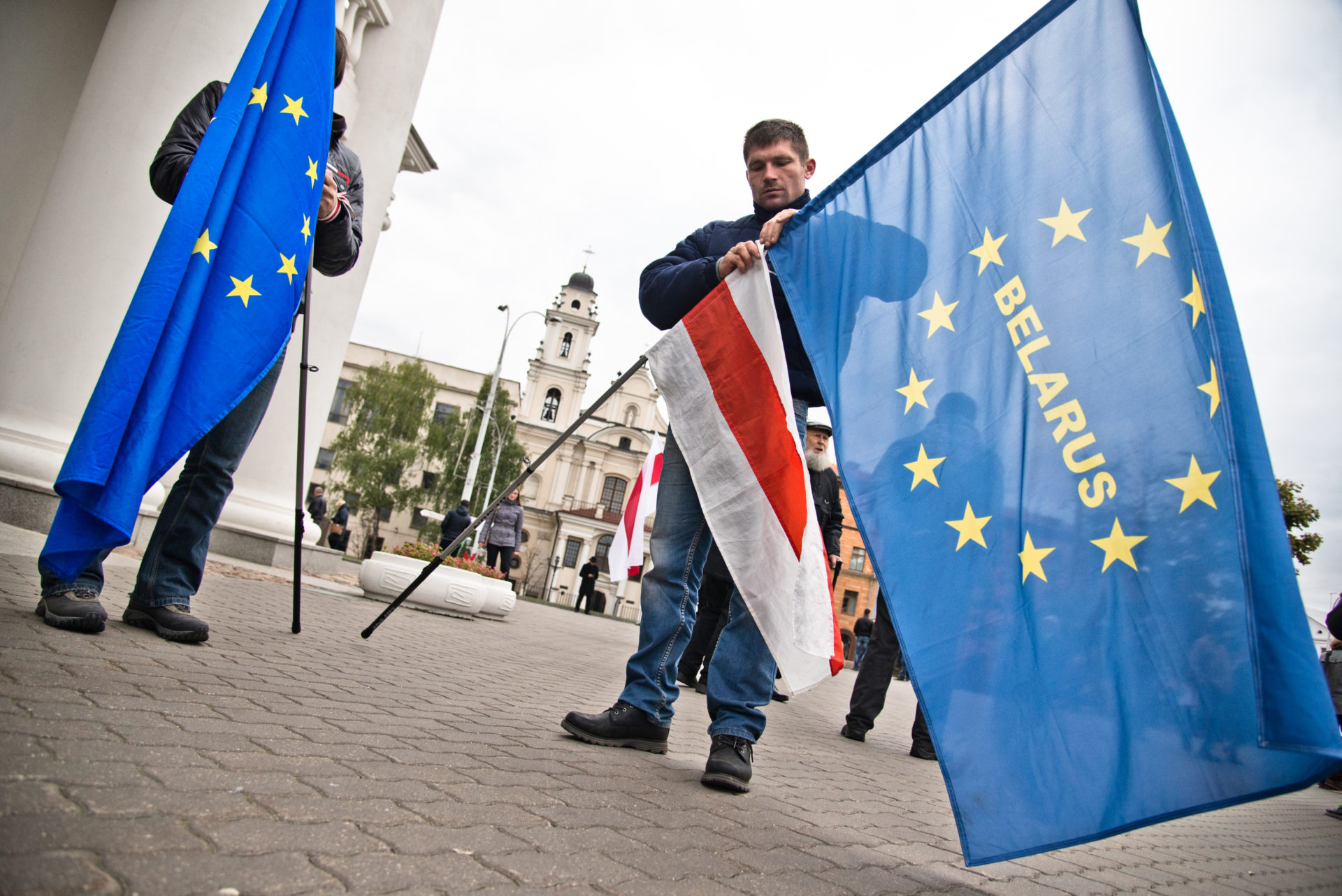 Opposisjondemonstrasjoner i Minsk, Belarus (Hviterussland) i 2015.
